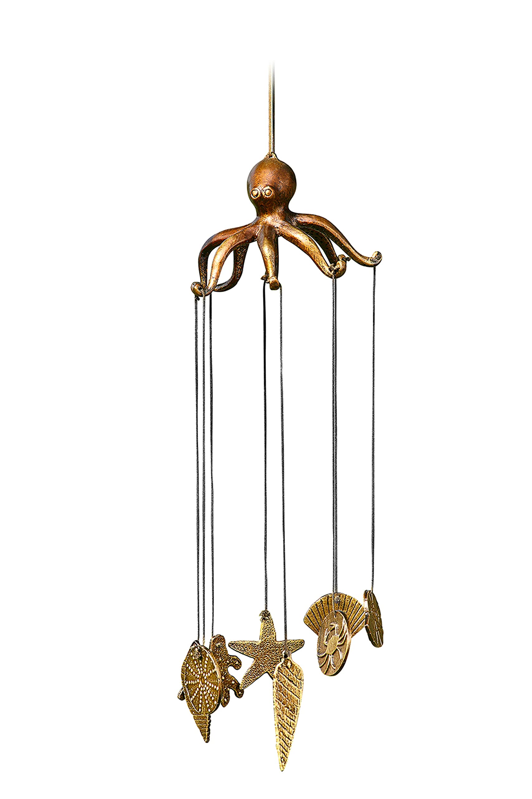 Carillon aluminium poulpe et coquillages SPI pour deco de jardin