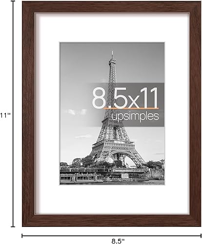 Vista 406 de upsimples - Portarretratos de 8.5 x 11 pulgadas, para fotos de 6 x 8 pulgadas con paspartú o de 8.5 x 11 pulgadas sin paspartú, marcos de fotos