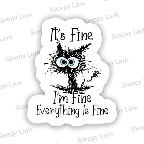 Miniatura 2 de Sleepy Lark Bubble Everything is - Calcomanía de vinilo fino, color negro, estilo de dibujos animados, forma rectangular, resistente a la