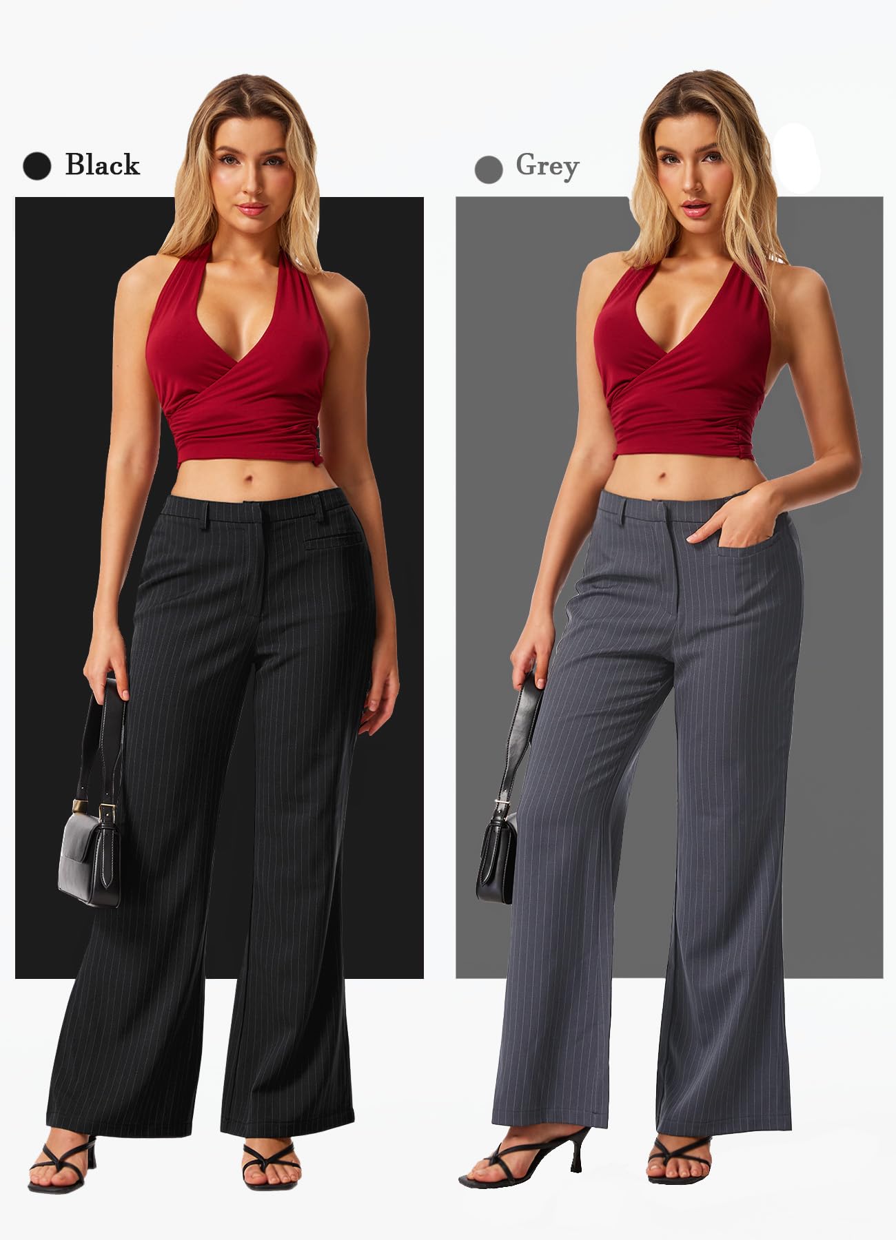 HAWILAND Pantalon de costume rayé pour femme