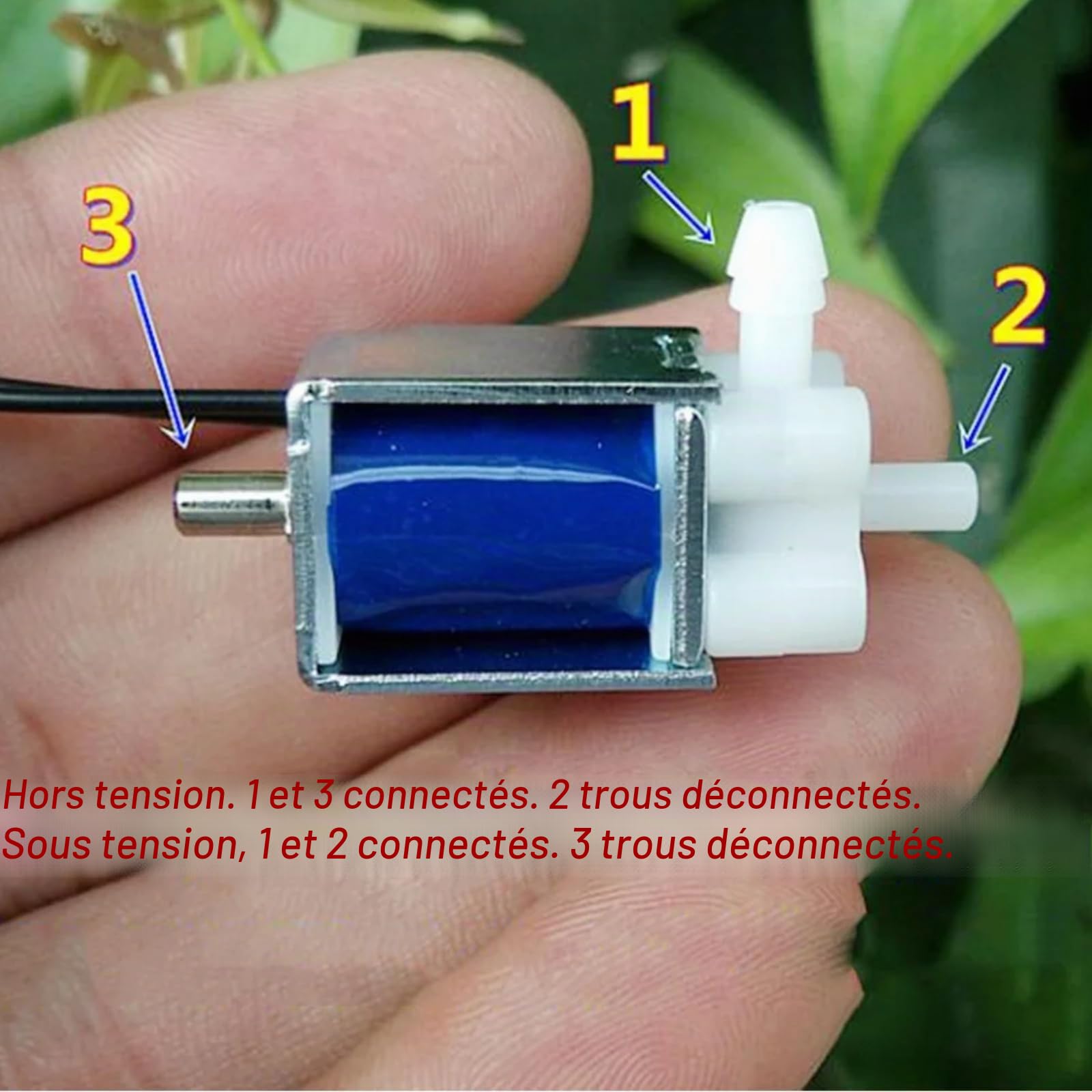 Mini électrovanne 2 positions 3 voies, 100mA 0,6W Soupape d'échappement électromagnétique Micro-électrovanne à réponse rapide Normalement ouverte pour Industrie, Laboratoire(DC 6V)