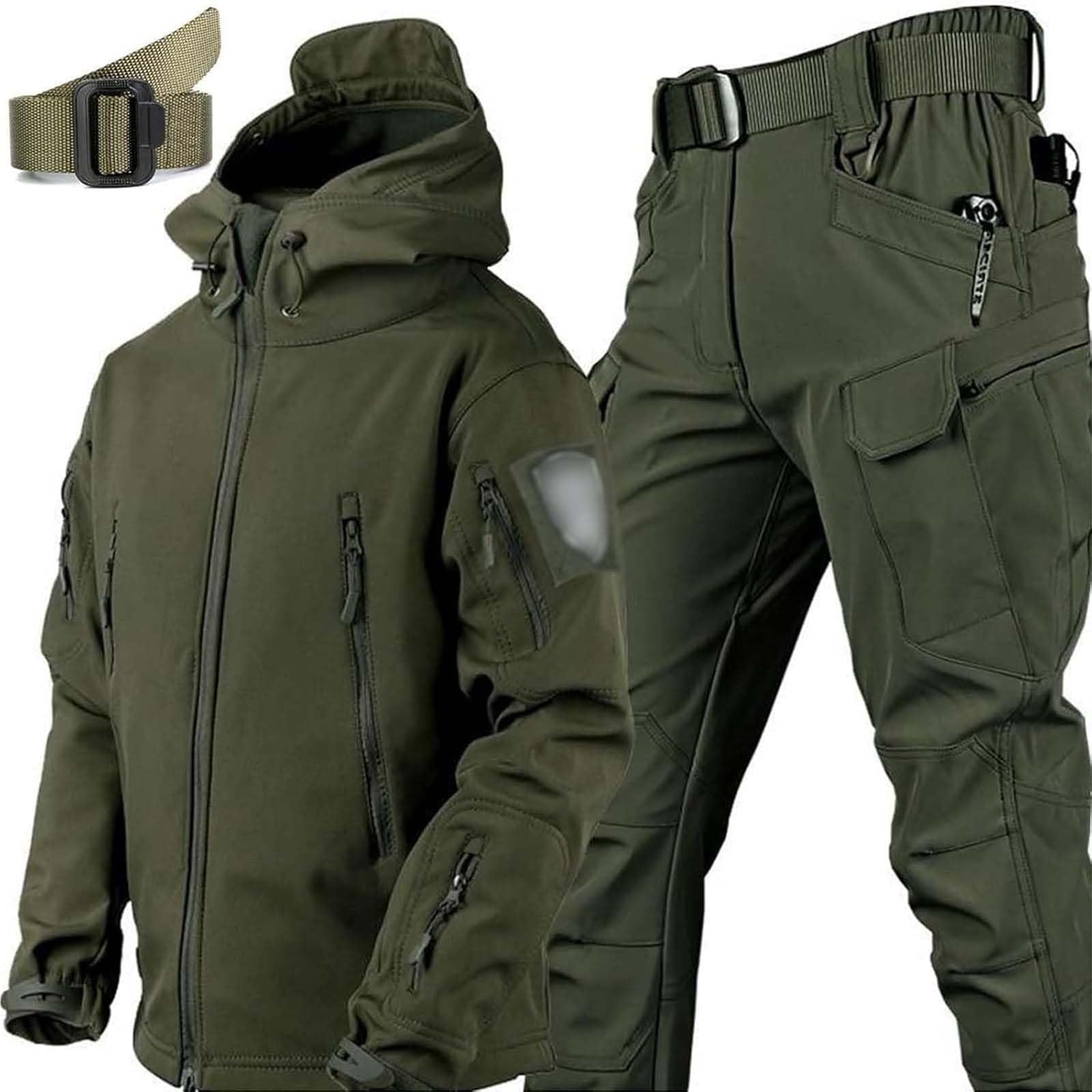 Generisch Taktische Jacke Softshell Jagdjacken Armee wasserdichte Tarnuniform Camouflage MilitäR Kleideranzug Taktische Jacke Und Hose FüR Herren Wasserdicht Leicht Im Freien