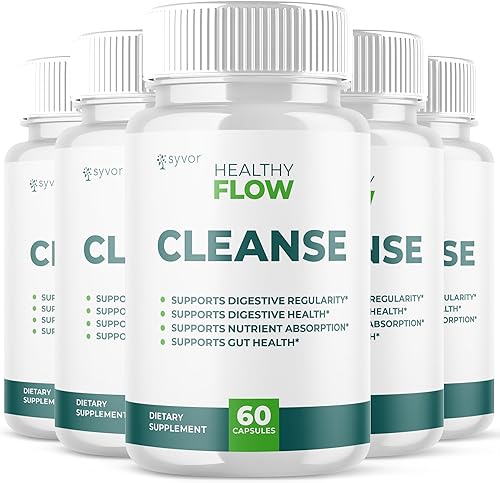 Paquete de 5 cápsulas de limpieza de flujo saludable, píldoras probióticas oficiales HealthyFlow Cleanse con todos los ingredientes naturales,