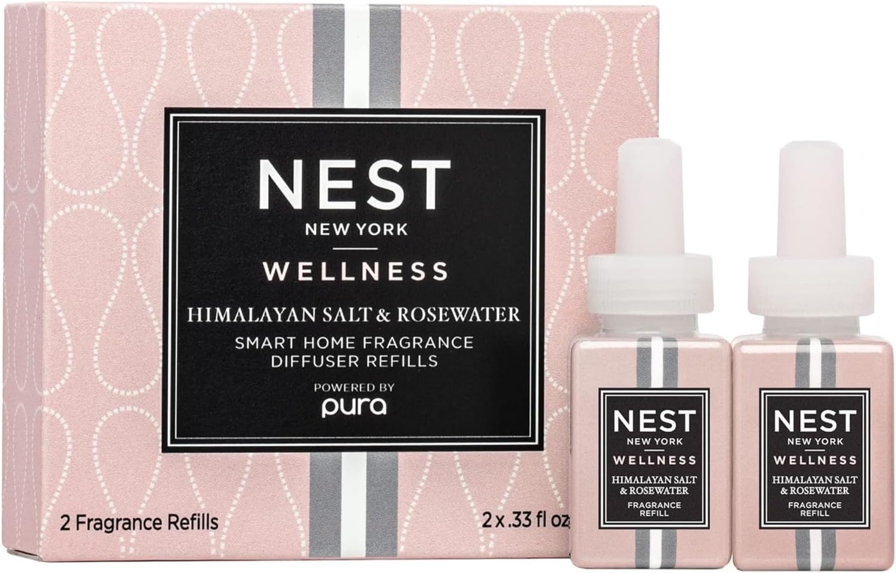 Smart Home Fragrance Diffuser Refill Smart Vials, Himalayan Salt & Rosewater - Set of 2 - Designed for NEST x Pura 3 and NEST x Pura 4 Diffusers - Cruelty Free, Vegan