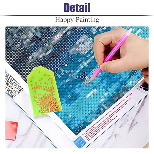 Pchmcu 5D Lake Diamond Painting , Diamond Painting Moon Kits For Adults，Diy Full Drill Crystal Rhinestone Arts And Crafts, Gem Art Paints With Diamond Home Wall Decor 27.5 X 15.7Inch #TOP3