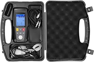 Ultrasonic Thickness Gau ge Meter, Quick & Accurate Measurement, Speed of Sound Detection, Dur able ABS Shell, 1500 Data Storage, 5MHz/2.5MHz, Metal, Glass, with Box, for Metal Glass