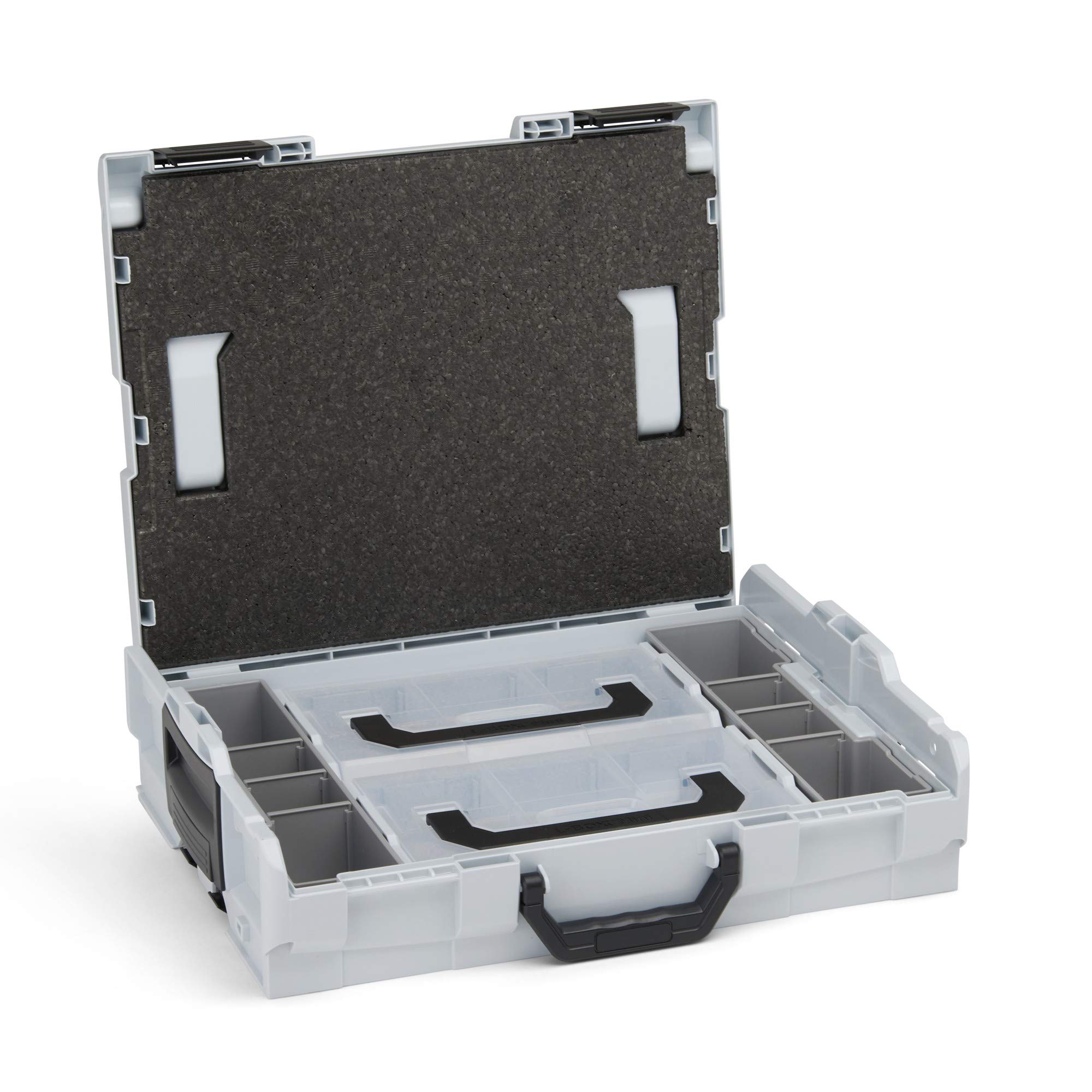 Caja de tornillos vacíos L-BOXX 102 (gris) con juego de cajas interiores mini | Maletín de herramientas profesional vacío, incluye caja de herramientas