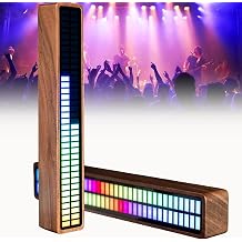 Audio Spectrum Double Row Rhythm Lights - LED Music Visualizer with Built-in Microphone, 72 RGB LED Beads, 3 Dynamic Modes for Studio & Gaming Room