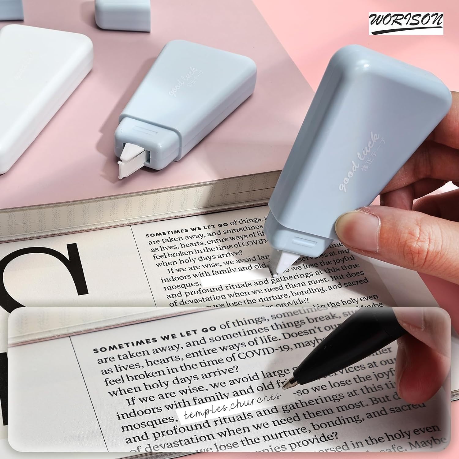 Pastel Blue Correction Tape - Instant Fixes! -5 Pastel Blue Correction Tape - Instant Fixes! -5