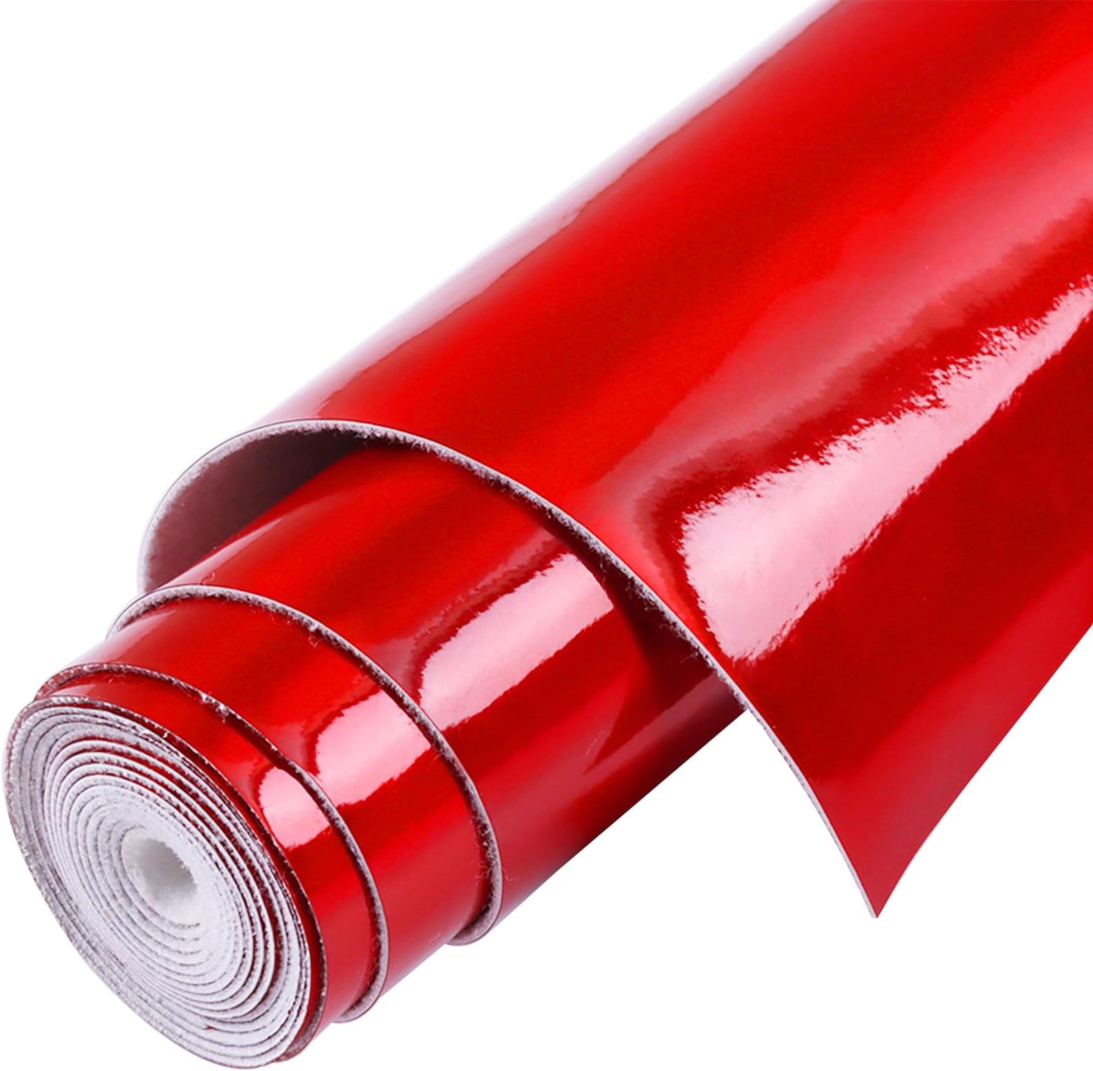 Holographic Vinyl Fabric 12"x53" (30cm x 135cm) Illusory Color Vinyl Colors Perfect for Sewing Suitable for Bows,Leather Earrings and Other DIY Craft Items. (Red)