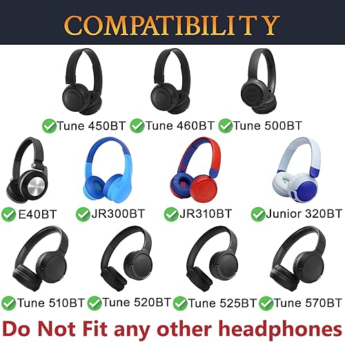 Miniatura 2 de SOULWIT Almohadillas de gel refrescante de repuesto para JBL Tune 450BTTune 460BTTune 500BTTune 510BTTune 520BT, almohadillas para los oídos para JR