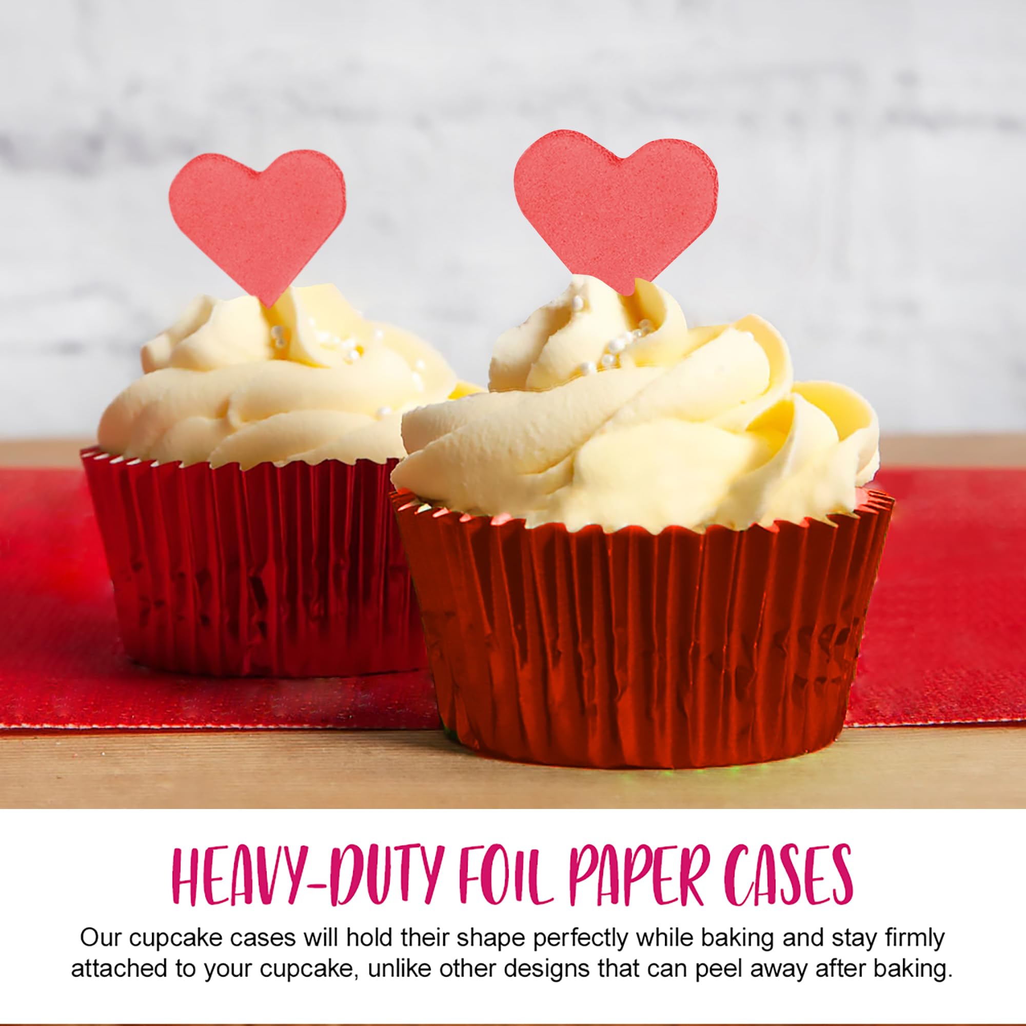 240 Stück Cupcake-Backförmchen Aus Roter Folie – Standardgröße, Für Partys, Hochzeiten, Lebensmittelecht