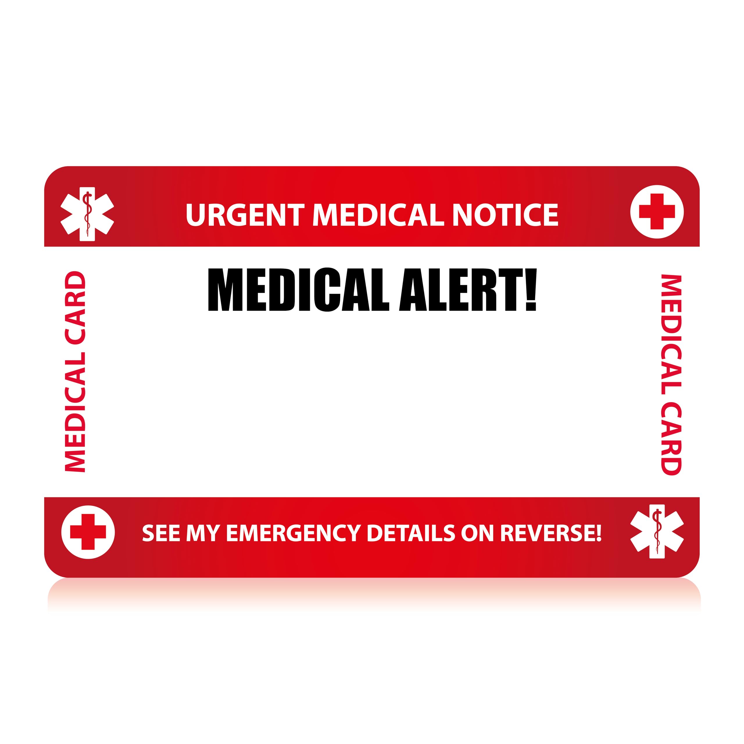 Your Medical Condition Card with Writable Panel and Patterned Lanyard, Emergency Contact Card