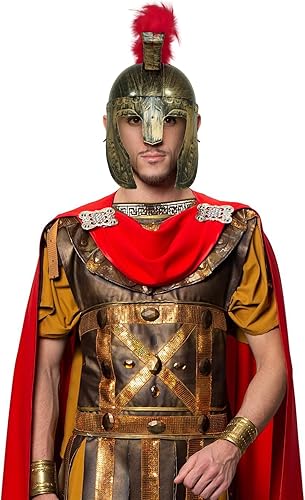 Miniatura 7 de Casco medieval de caballero romano, casco de gladiador espartano griego de plástico, accesorios de disfraz medieval, sombrero de Halloween, Oro
