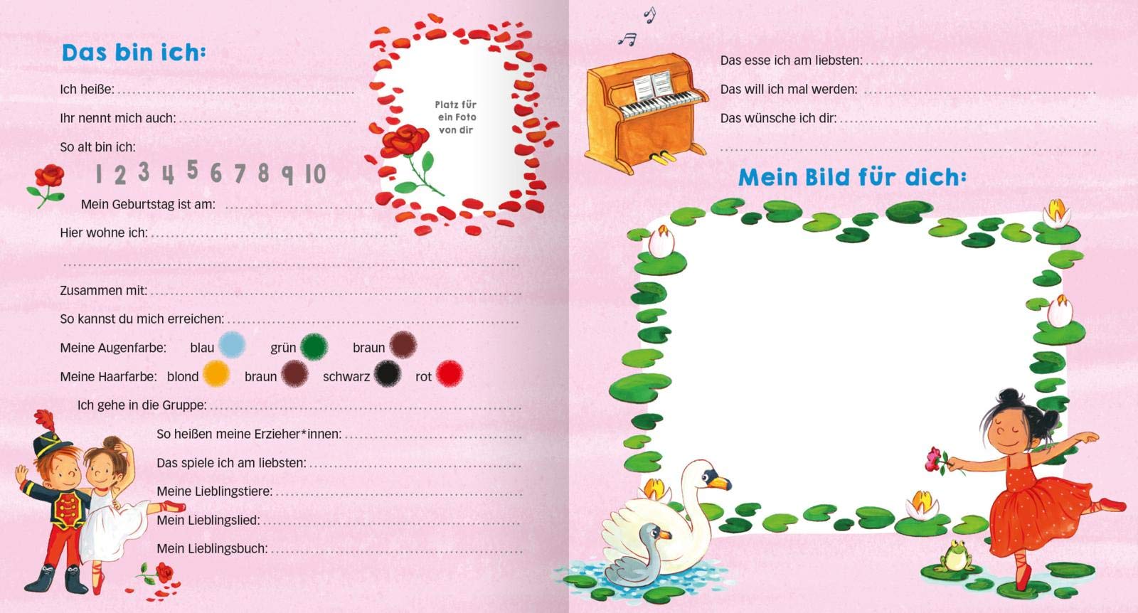Meine Kindergarten-Freunde (Ballett): Freundebuch für Mädchen und Jungen ab 3 Jahren
