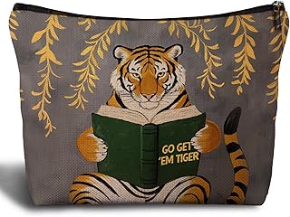Bolsa de maquillaje de lectura de tigre vinta...