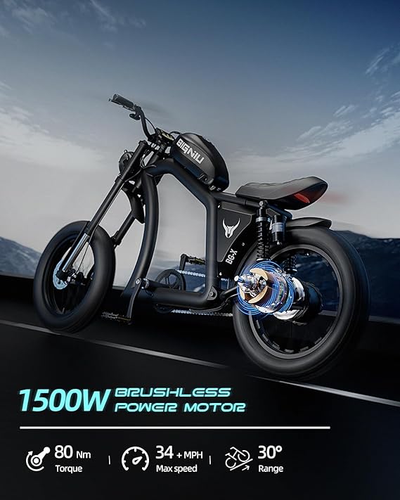 BIGNIU BG-X Electric Bike for Adults,1500W Brushless Motor 48V/31.5Ah Up to 40 Miles E-Bike Front/Rear Turn Signal Dual Suspension Ebikes