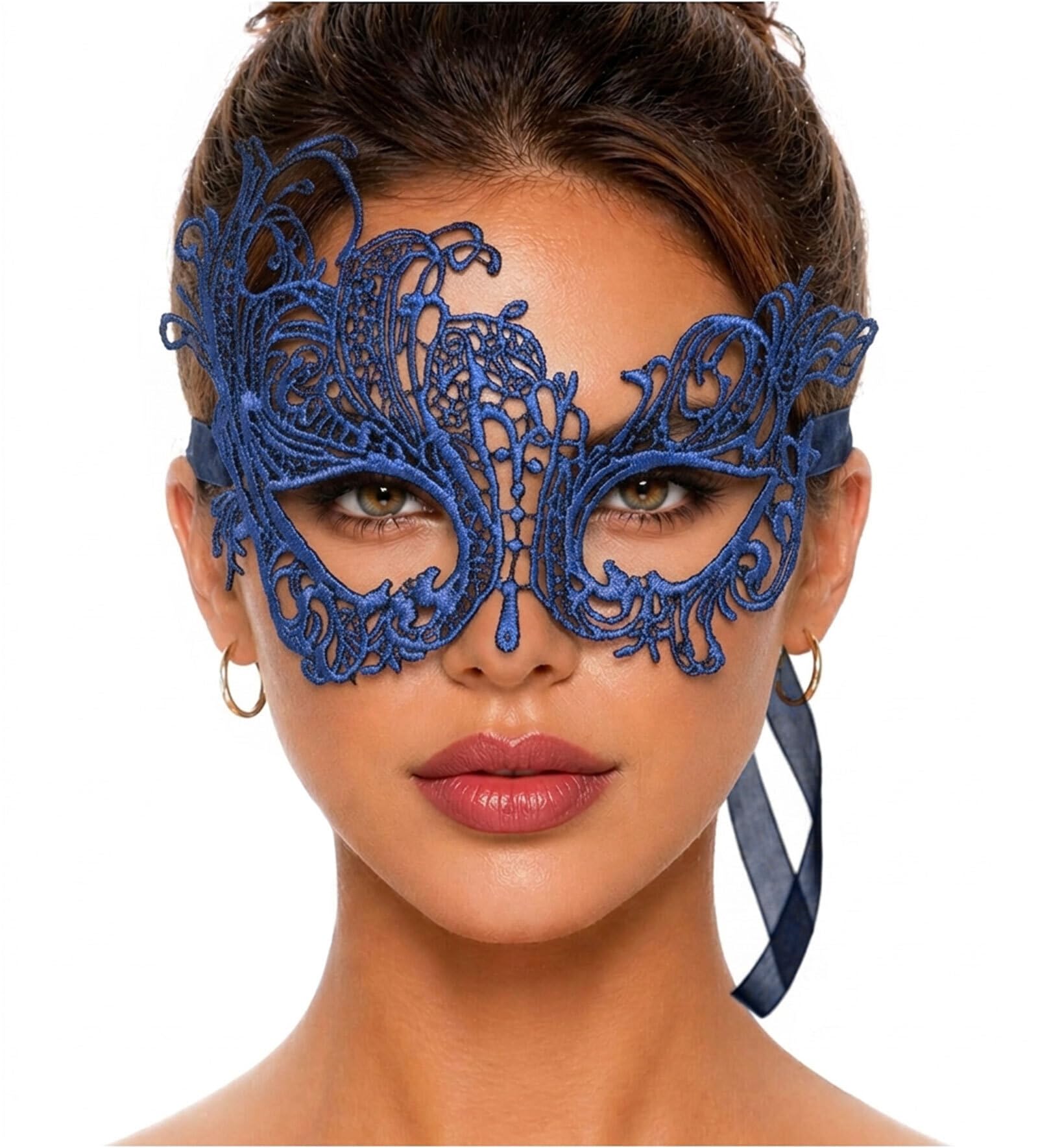 Luxury Mask – Women’s Stunning Masquerade Lace Mask – Lace Headpiece for Adult – Disguise for Costume Party, Cosplay & More, Swan Purple, One Size