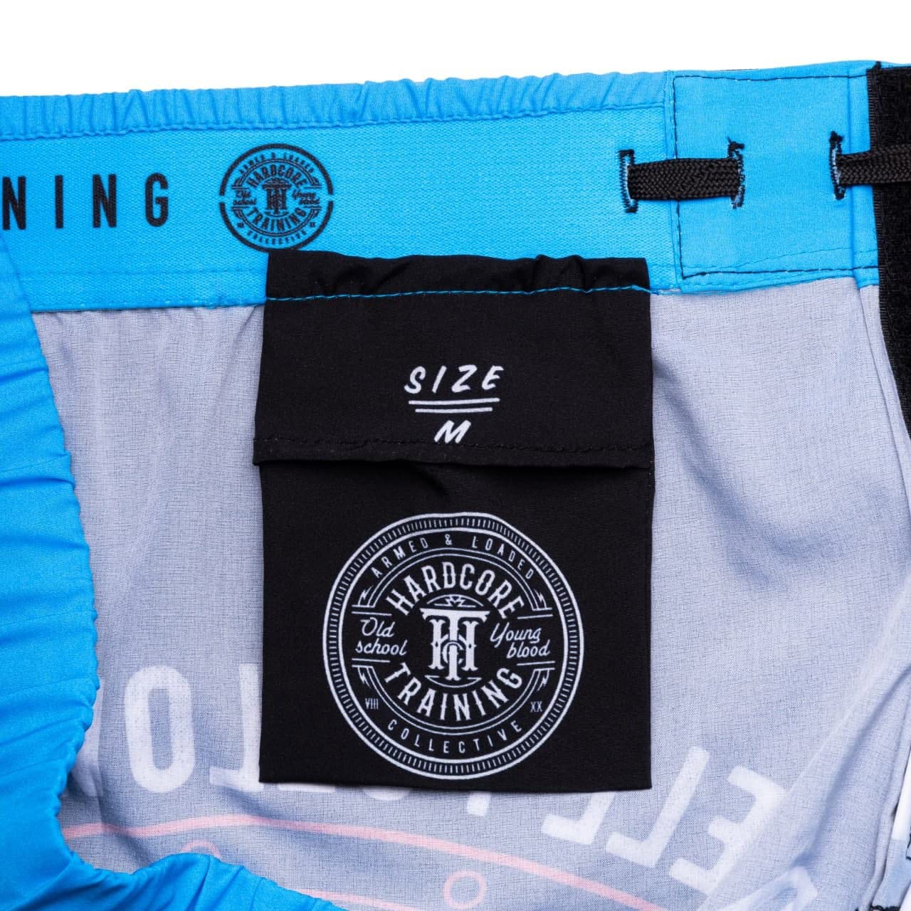 Hardcore Training Fight Shorts Boks Męski Szorty do Walki MMA Combat BJJ Grappling Fitness Muay Thai Kickboxing No Gi (DE/NL/SE/PL, Alfa, XXL, Regularny, Regularny, Czarny Niebieski)