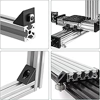 Vista 6 de JiGiU 10PCS Triangle Angle Sharp Corner Bracket, Black Angle Sharp Corner Bracket Connector for 6mm Slot Aluminum Extrusion Profile 2020 Series 3D