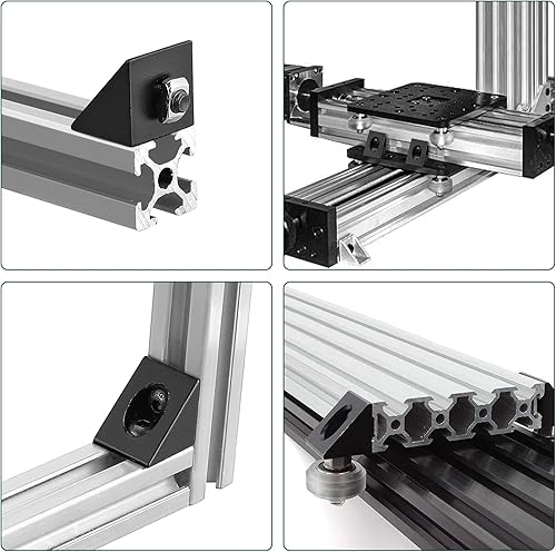 Miniatura 6 de JiGiU - Soporte de esquina afilado en ángulo triangular, 10 unidades, conector de soporte de esquina afilado de ángulo negro para ranura de 0.236
