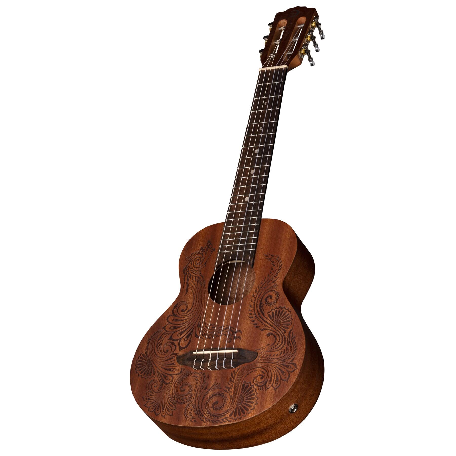 Luna Henna Dragon Mahogany Acoustic-electric Guitarlele - Open Pore - Image 4