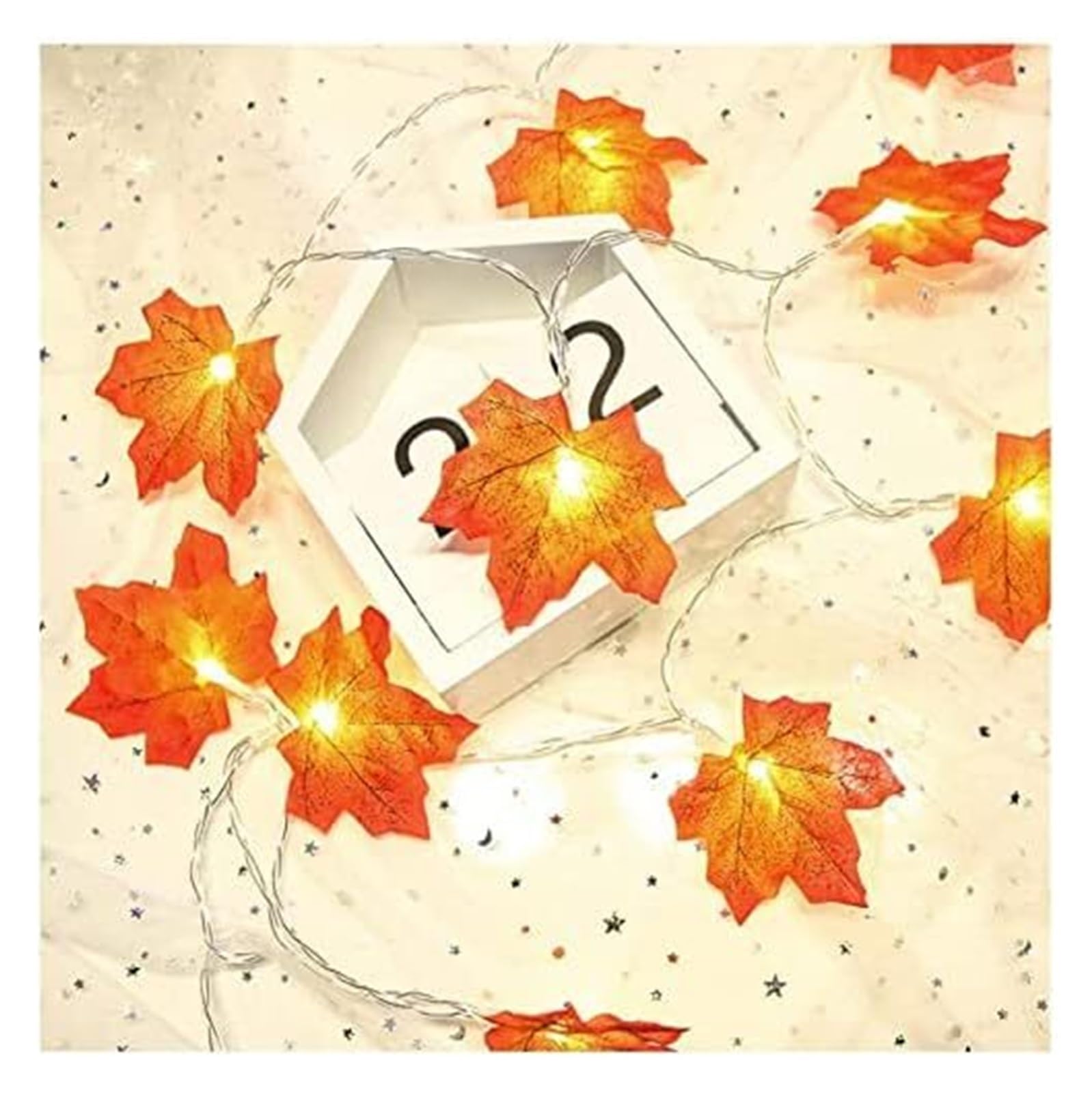 FBHFSUIEF Thanksgiving Decorations Garland String Light|Led Warm Color Fairy Lights Fall Decor|Perfect DIY Home(Battery Power,9.8ft(20led))