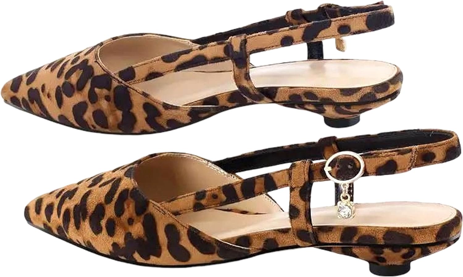 Women’S Flats Pointed Toe Strap Design Round Heel Minimal Profile | Brunch Date Gallery