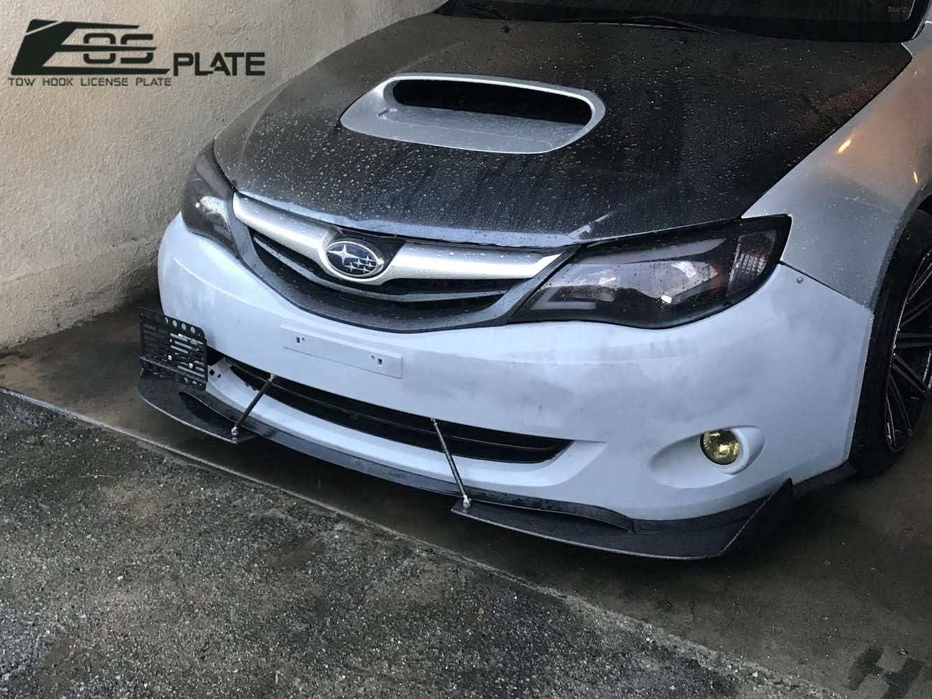 Replacement for 2008-2014 Subaru Impreza WRX & STi | EOS Plate Version 1 Front Bumper Tow Hook License Relocator Mount Bracket Tow-007 (Mid Size)