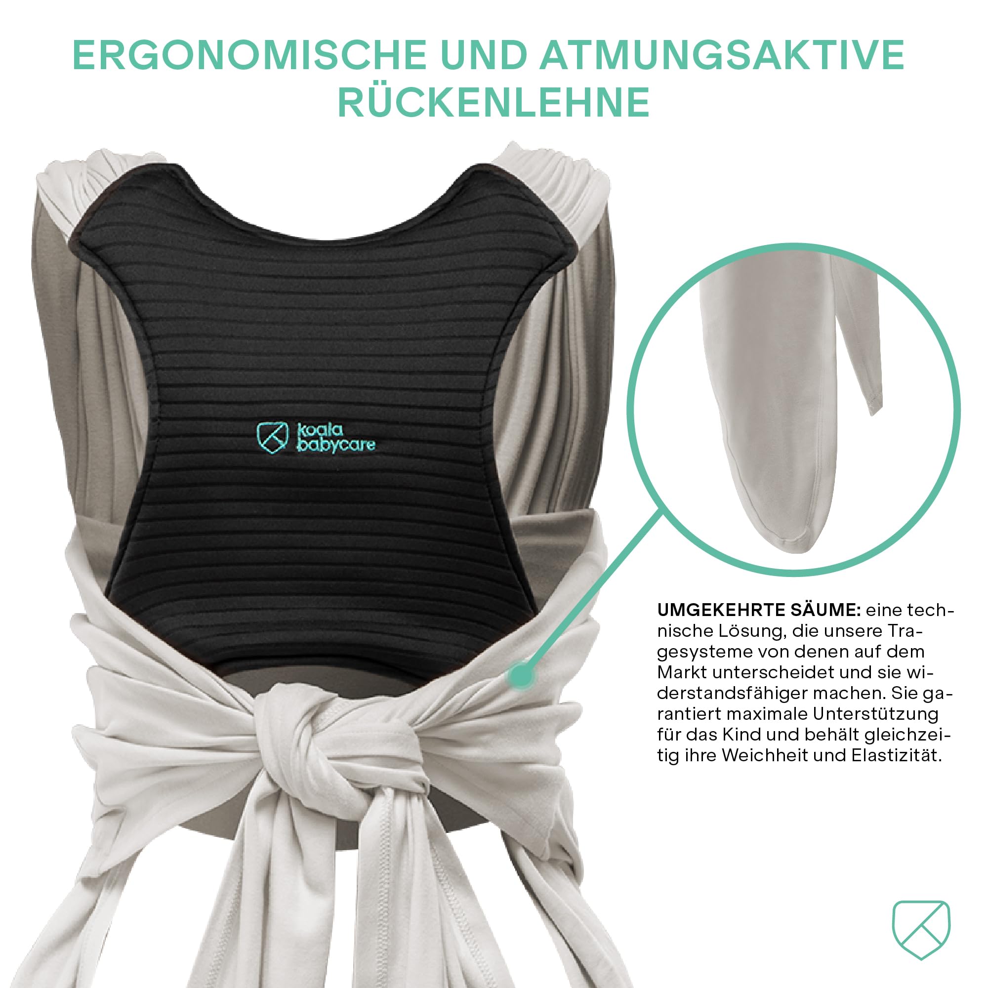 Koala Babycare Babytragetuch - Einfach anzuziehen - Elastisches Tragetuch bis zu 15 kg - Verstellbar und Unisex