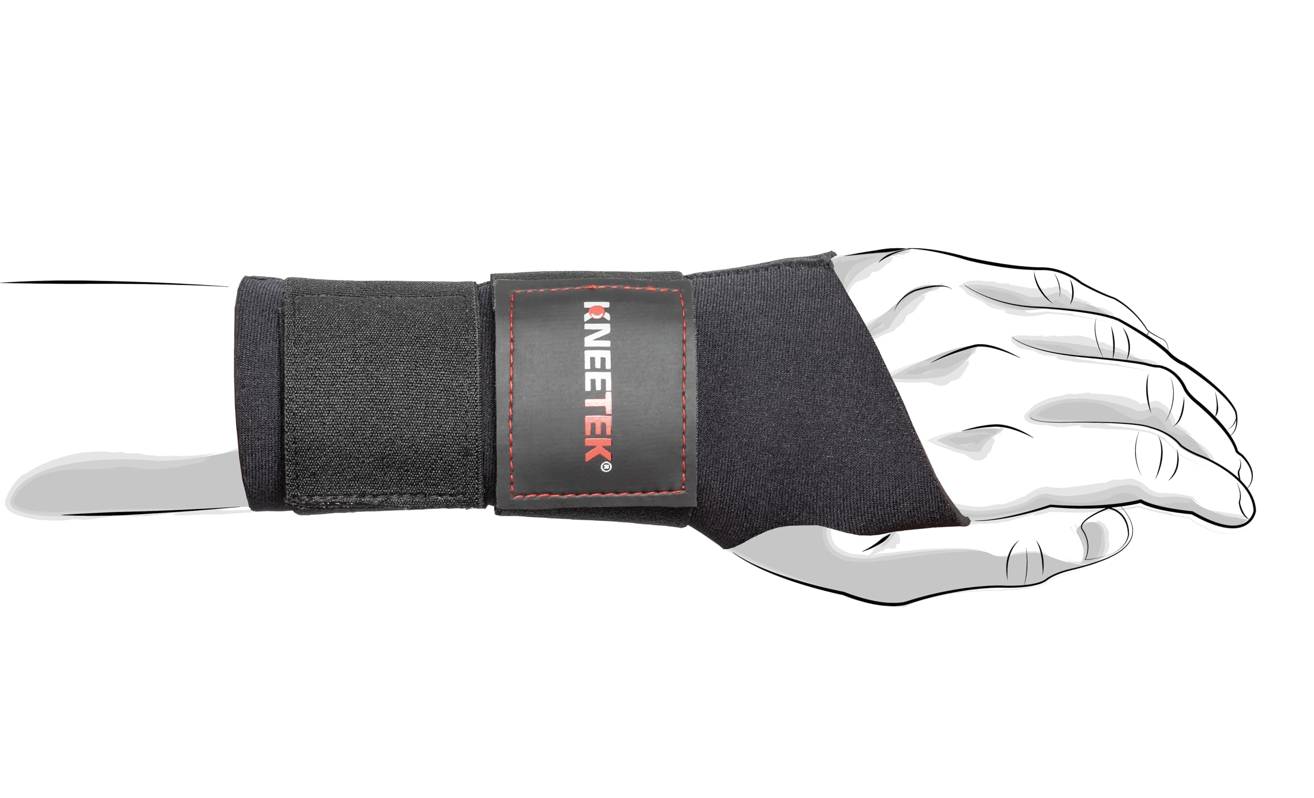 Kneetek Daumen-Handgelenkbandage, rechts, schwarz, Typ: M