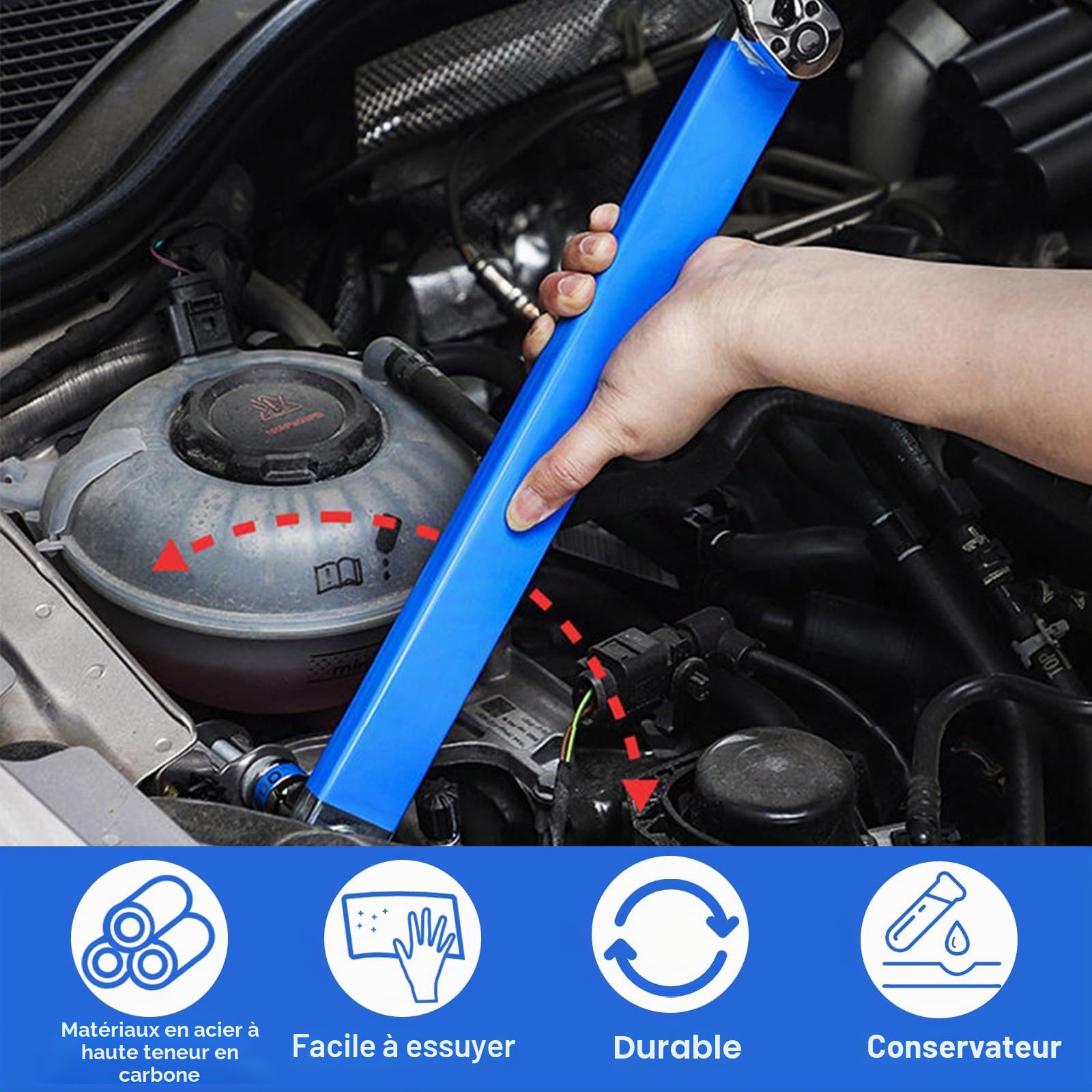 Clé d'extension coudée Offset avec adaptateur d'entraînement 1/2", 1/4" et 3/8", clé d'extension offset pour mécaniciens, artisans de garage