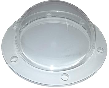 Acrylic Dome/Plastic Hemisphere - Clear - 51mm Diameter, 9.5mm Flange with Pre-Drilled Holes