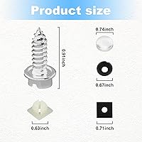 Vista 2 de Ziciner Kit de tornillos para placa de matrícula a prueba de óxido, kit de tornillos de acero inoxidable antirrobo para automóvil, pernos de montaje