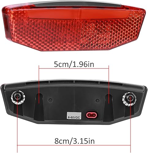 Miniatura 4 de Luz trasera EBike de 6 V-60 V, luz de advertencia LED de alto brillo, luz trasera de bicicleta, equipo de conducción nocturna, conector impermeable,