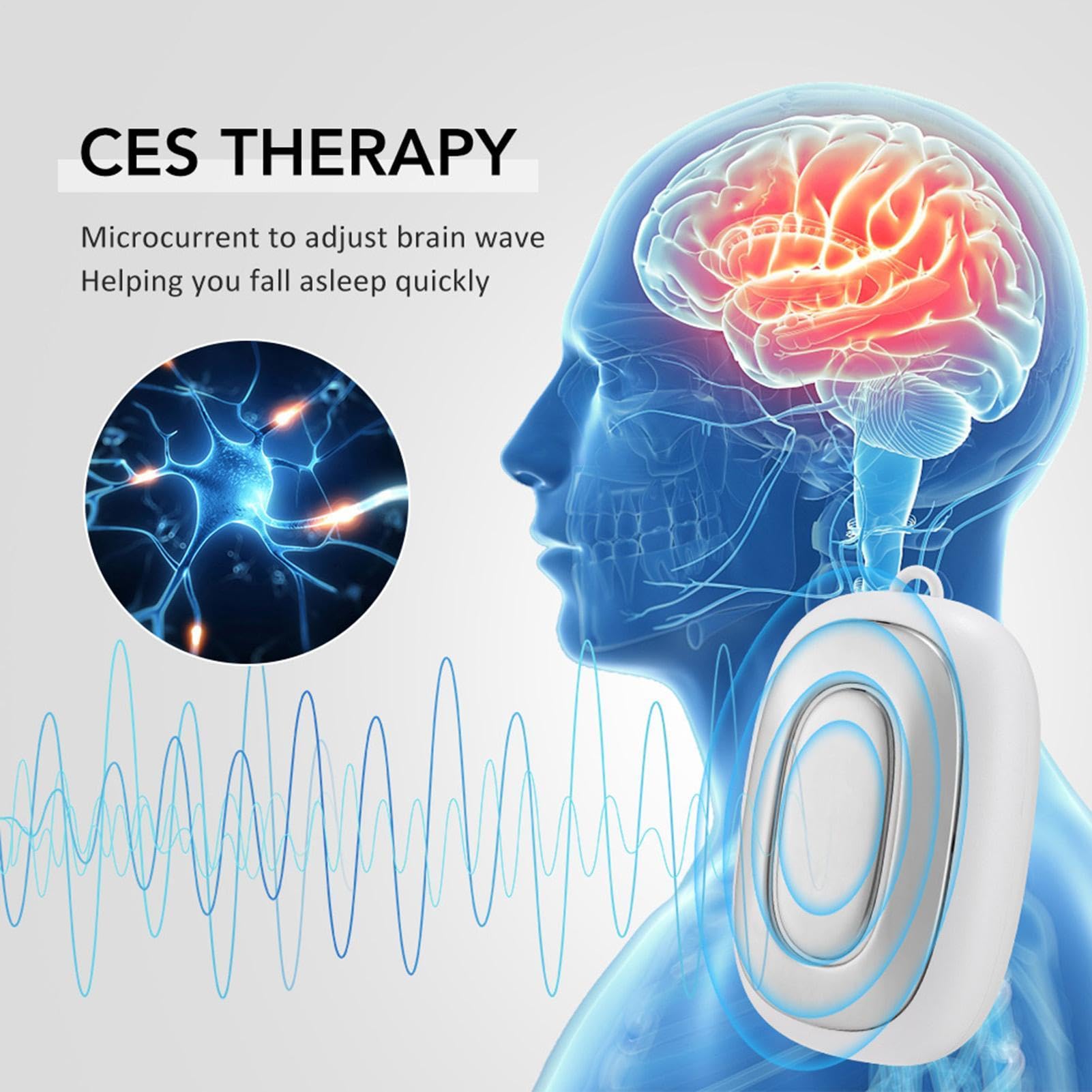 Dispositivo para dormir: máquina de relajación de 7 x 4,5 x 2 cm con clip para la oreja, herramienta de ritmo portátil, cuerpo de acero inoxidable ABS para el hogar, dormitorio