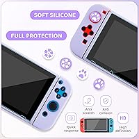 Vista 5 de RHOTALL Case for Nintendo Switch, Potable Carrying Case for Switch with Soft Cover, Screen Protector, 4 Thumb Caps, Wrist band and Shoulder strap