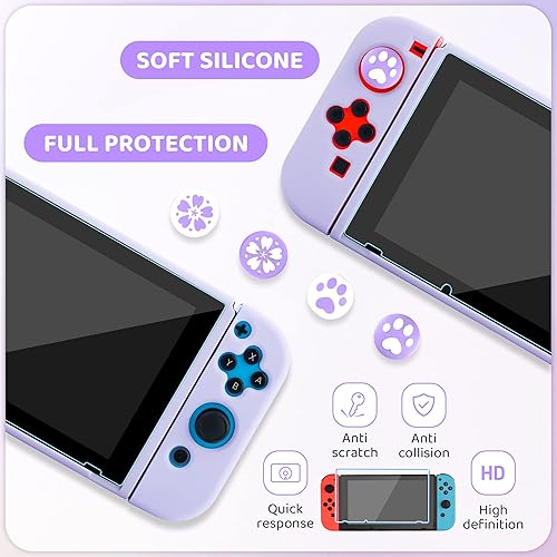 Miniatura 5 de RHOTALL Case for Nintendo Switch, Potable Carrying Case for Switch with Soft Cover, Screen Protector, 4 Thumb Caps, Wrist band and Shoulder strap,