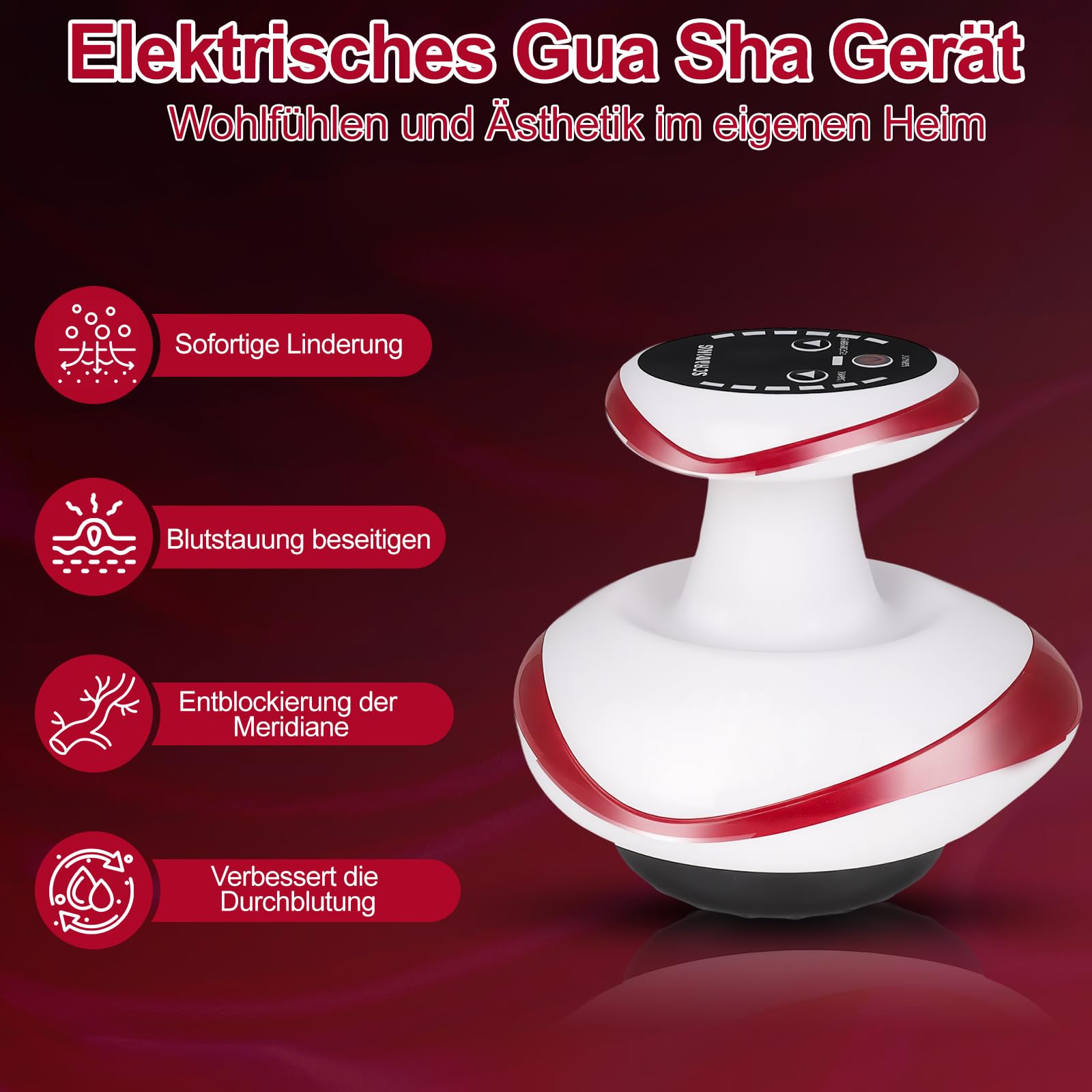 Lymphdrainage Gerät Cellulite Massagegerät,4-in-1Massagegerät mit Vakuum-Schröpftherapie&Gua Sha Elektrisch,schröpfgerät elektrisch zur Hautstraffung&Durchblutung,Anti-Cellulite Massage für den Körper