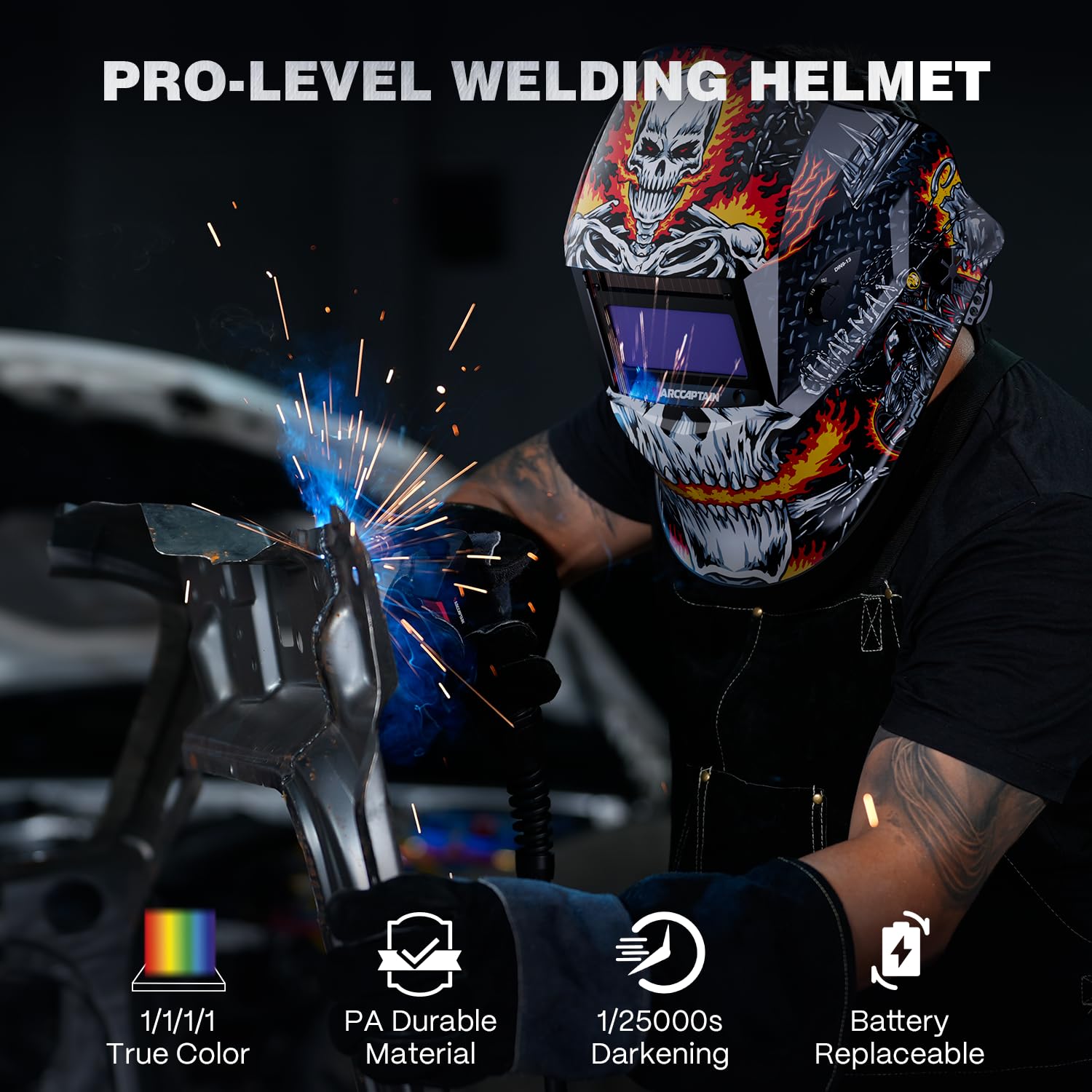 ARCCAPTAIN Welding Helmet Auto Darkening, 1/25000s Response, Shade 4/9-13 — Amazon image 5
