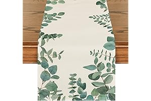 Artoid Mode Eucalyptus Leaves Table Runner: Enhance Your Dining Experience with Vibrant Foliage