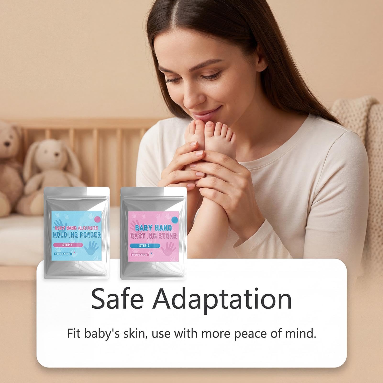 Set di per impronte di mani per bambini, kit di polvere per la creazione di impronte delle mani, per vacanze, compleanni, sala giochi, soggiorno, asilo e feste in famiglia
