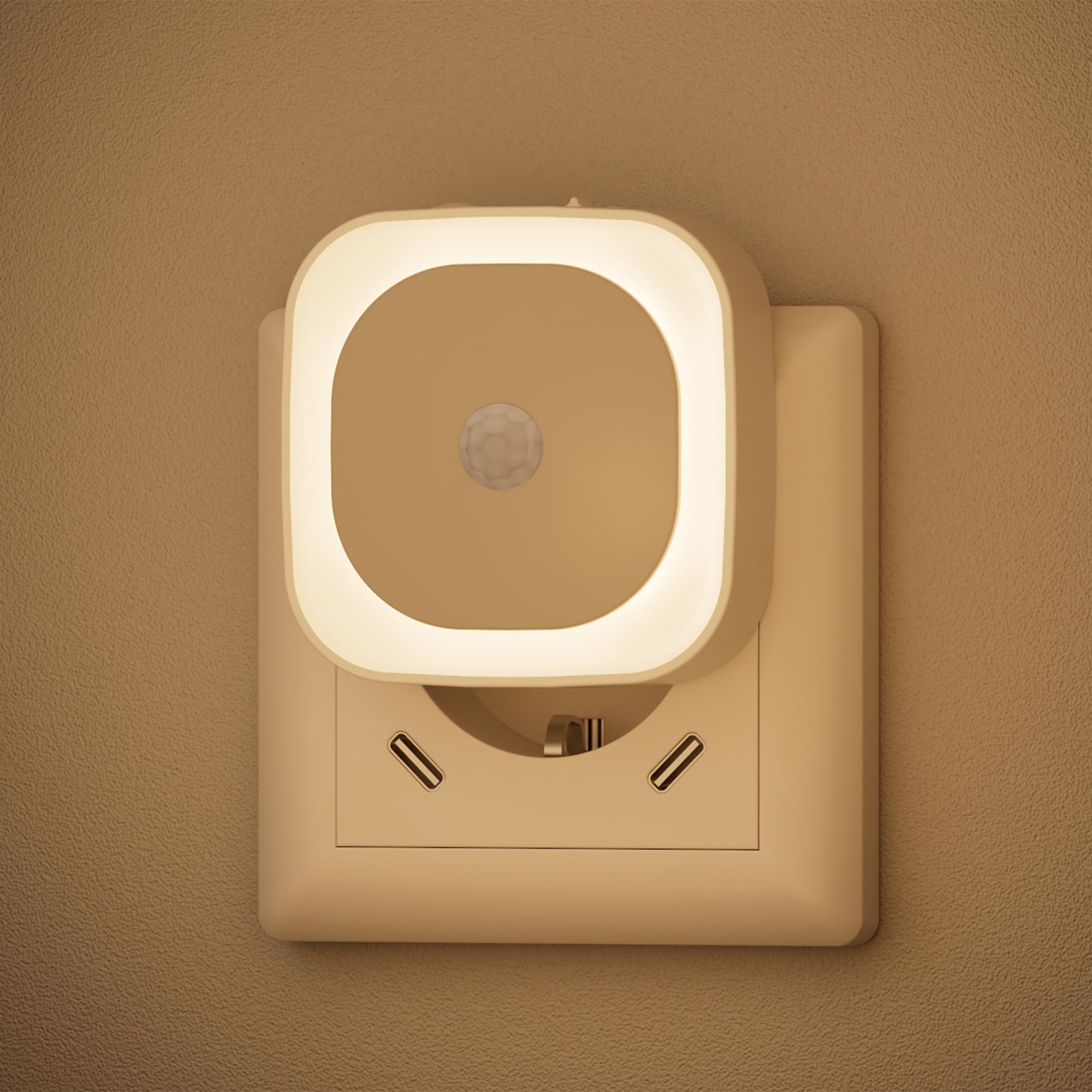 YUNLEX Luce Notturna da Presa con Sensore di Movimento, 3 modalità di sensore, [2 Pezzi] luci notturne dimmerabili per Camera dei Bambini, Bagno, Cucina, Scale, camera da letto, Bianco caldo