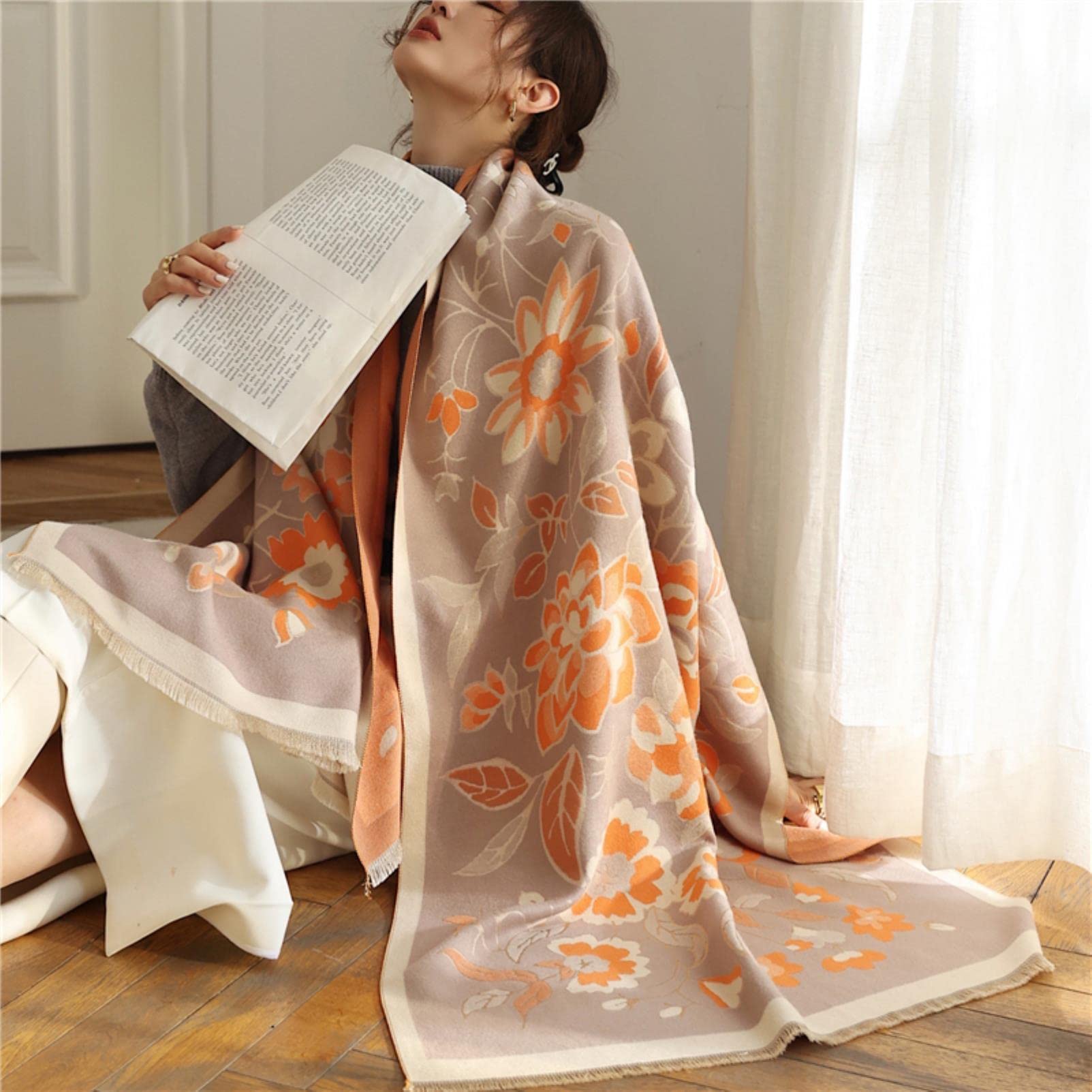URYYRIT Sciarpa Scialle Eleganti Coperte Spessa Lunghe Signore Sciarpa Avvolgimento Caldo Sciarpa Inverno Signore Turbante