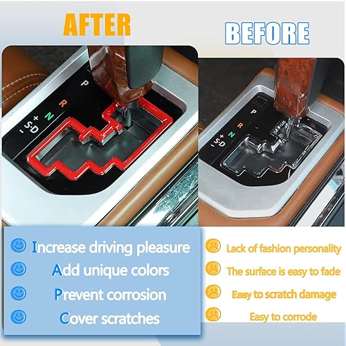 Miniatura 9 de LLKUANG Marco decorativo de ABS para consola central de automóvil, para Toyota Tundra 2014-2021, accesorio interior (no compatible con RHD) (negro