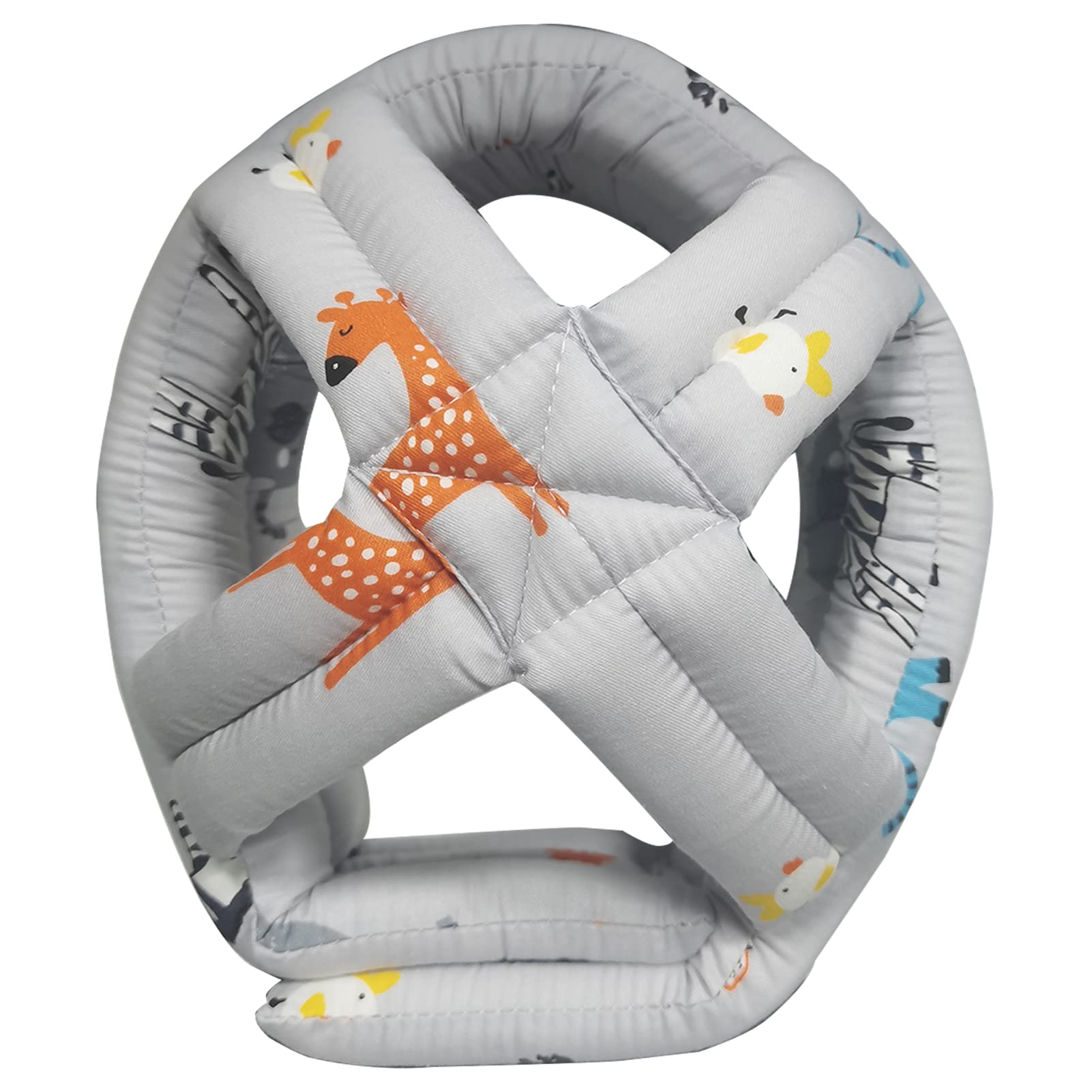 IULONEE Casco protettivo per bambino in cotone con protezione per la testa, cappello protettivo per bambini, casco protettivo regolabile (Grigio)