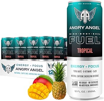 Amazon.com : Angry Angel Tropical Natural Energy + Focus Drink (12
