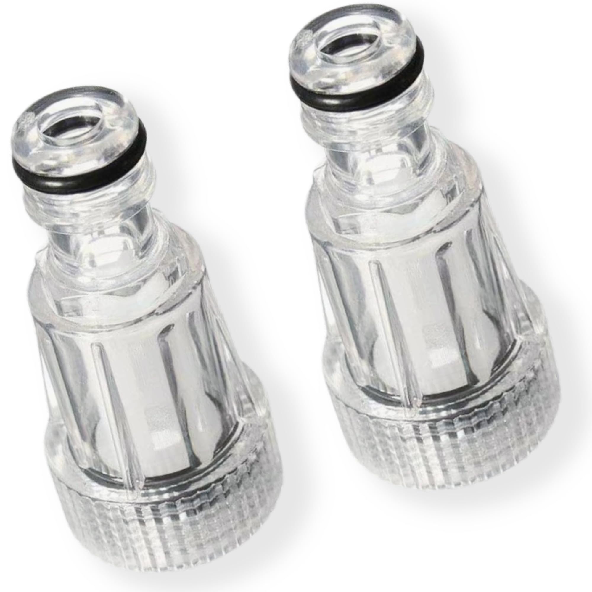 Universal 3/4" Crystal Clear Filter for High-Pressure Washer Inlet Water Filter Connector Nipple/Nozzle (Pack of 2) (S Glossy)