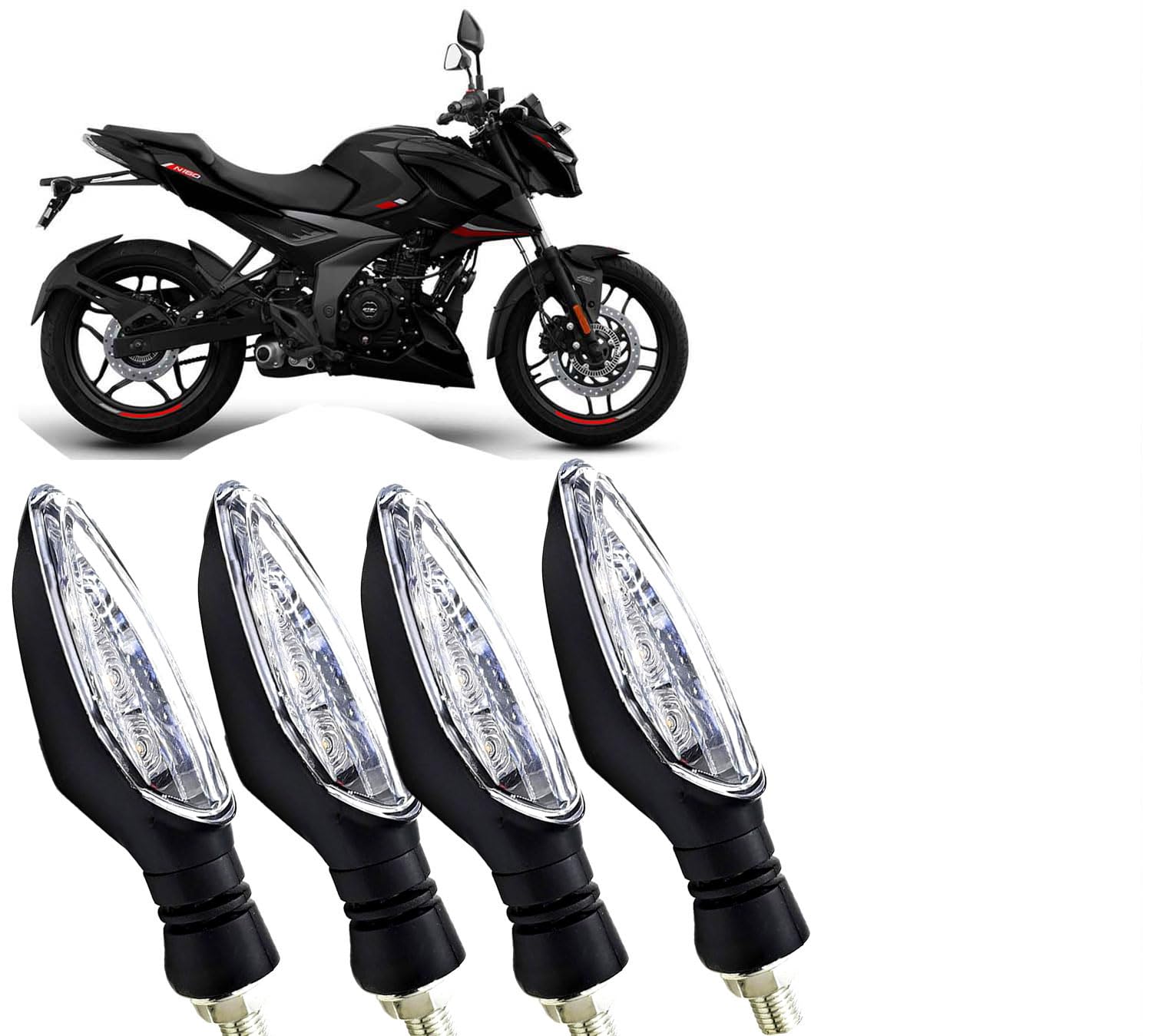 Auto Pearl Hi-quality LED Turn Signal Light compatible with Pulsar N160 (Yellow light, 4 Pcs)-image-39
