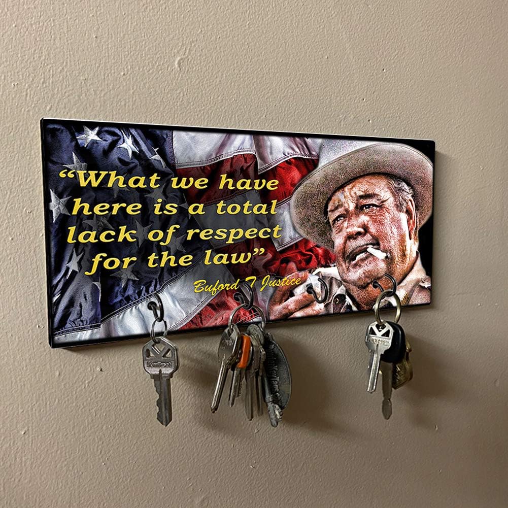 Brotherhood Smokey and The Bandit Sheriff Bu T Justice Key Holder Organizer Wall Mount Rack for Holders The Home Keys Ring Decorative Hangers Decor Hook Hanger